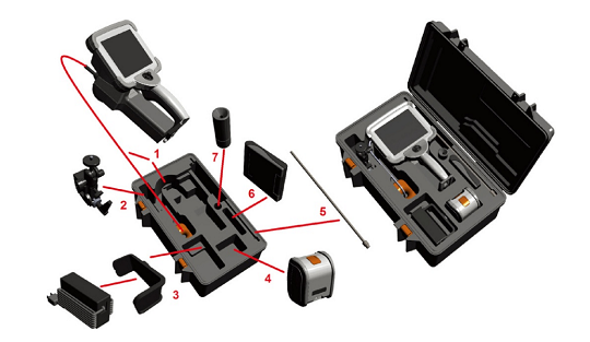 工業內窺鏡配件在便攜機箱內的存放